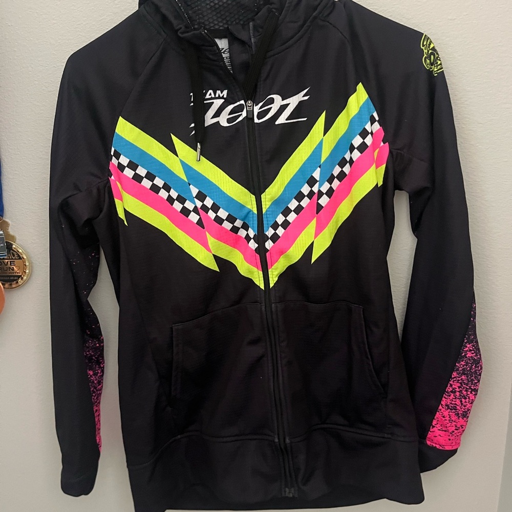 Zoot Black Jacket with Neon Accents Size Medium